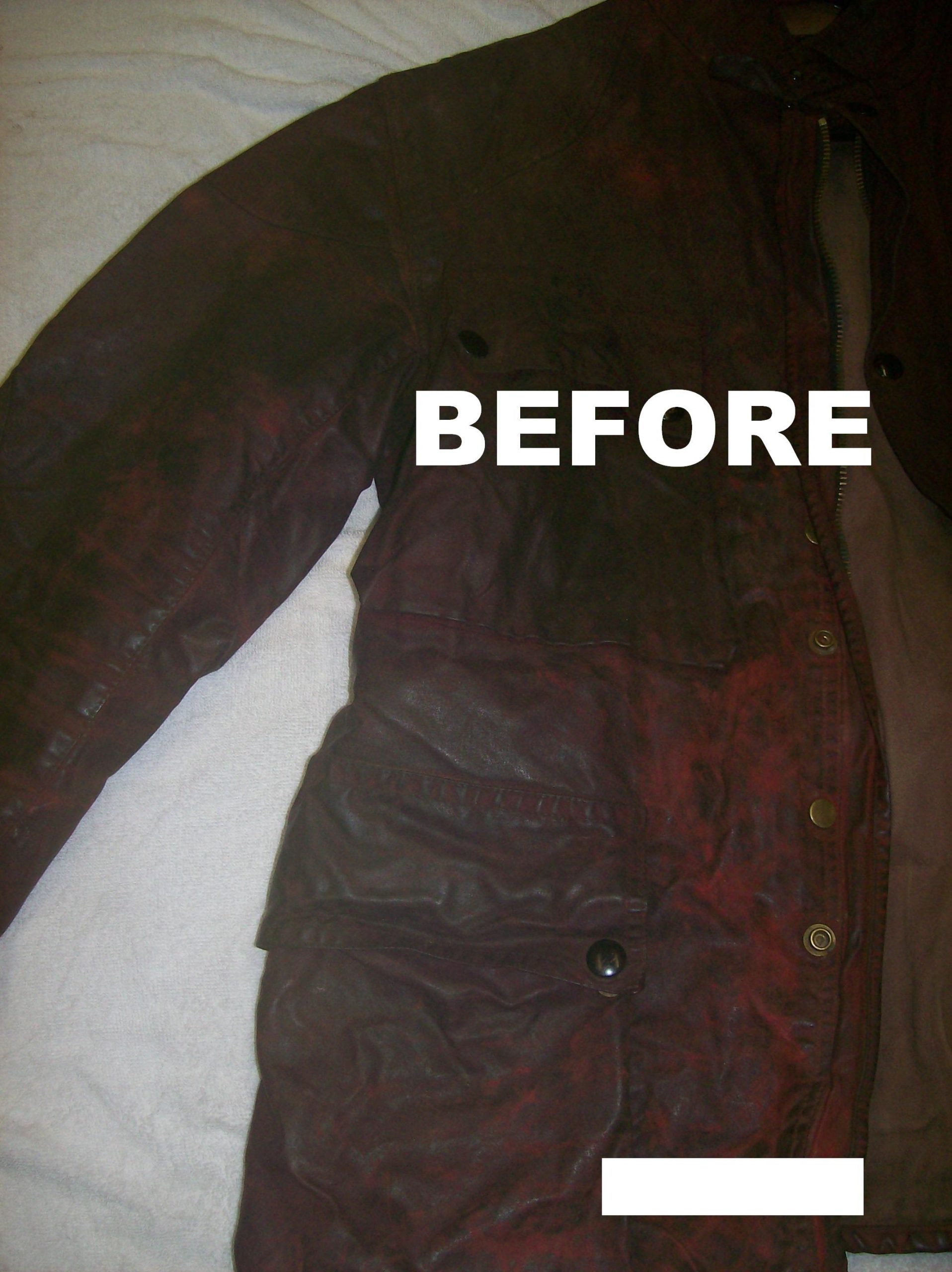Before Belstaff wax jacket cleaning
