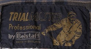 Belstaff Trialmaster Professional wax jacket care label photographed during specialist restoration